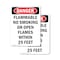 Signmission Flammable No Smoking Or Open Flames Danger Sign, Plastic, 7in W x 10in L, 2PK OS-2PACK-DS-P-710-V-2366 - alternate 1